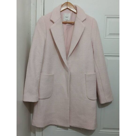 Mng Womens small long boiled wool light pink coat winter jacket - Picture 2 of 9